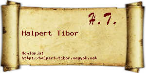 Halpert Tibor névjegykártya